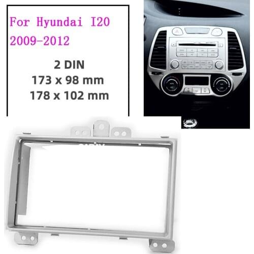 2DIN Car DVD CD Radio Fascia Frame For Hyundai I20 I-20 2008+ Stereo Plate Panel Dash Mount Kit Adapter Trim Bezel Facia Install