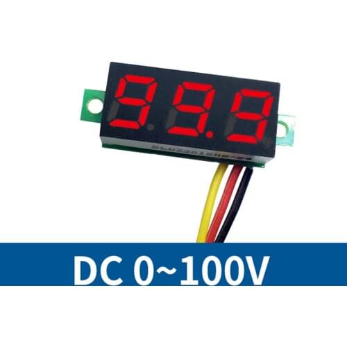 0.28inch DC0-100V Digital Volmeter Voltage Meter Indicator Tester LED Display 3 lines Voltage Measuring Adjustable precision NEW