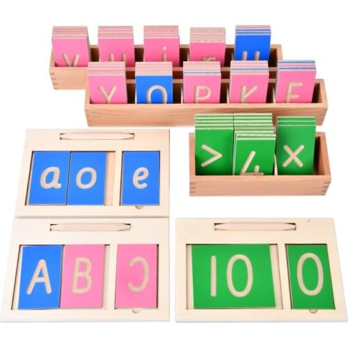 Baby Montessori Language Toys Alphabet Tracking Board Early Educational Wooden Toys Digitals Graphic Track Writing Teaching Aids