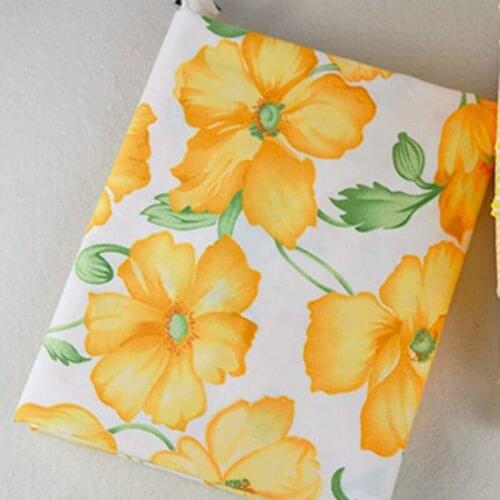 50x160cm Graceful 100% Cotton Yellow Sunflower Printed Cotton Fabric Cloth Beding Quilting DIY Fabric