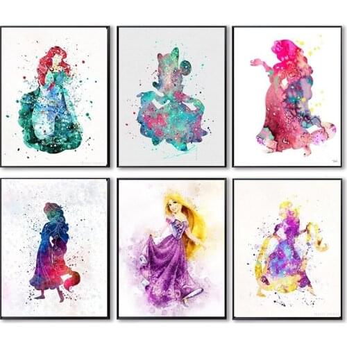 Disney Cartoon Little Mermaid Canvas Painting Wall Art Anime Posters and Print Home Decor Picture for Living Room Decoration