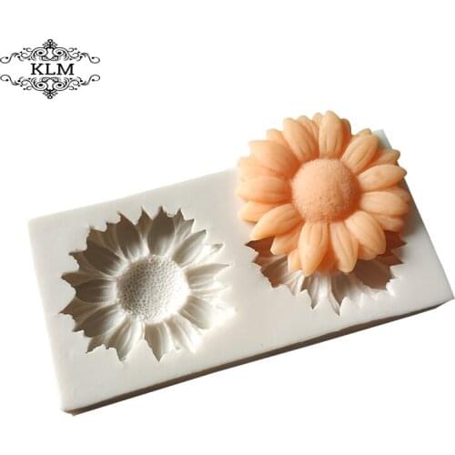KLM-00201 Sunflower Shape Silicone Candy Mold Fondant Chocolate Making Mold Cake Cupcake Decorations Tool