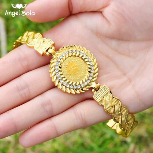 Fashion Middle East Muslim Bracelet Arabic Charms Oman Allah Jewelry Turkish Coin Bangle Men Islam Woman New Religious Faith