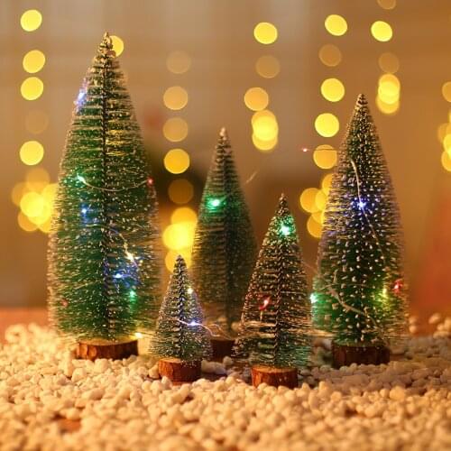 1PC 10cm-30cm Mini DIY Christmas Tree For Festival Home Decoration Santa New Year Gift New Years Mini Christmas Tree Pine Tree