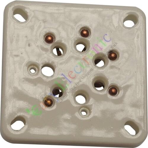 Wholesale and retail 5pc 7Pin Gold copper Ceramic vacuum Tube sockets HIFI audio amplifier radio DIY free shipping