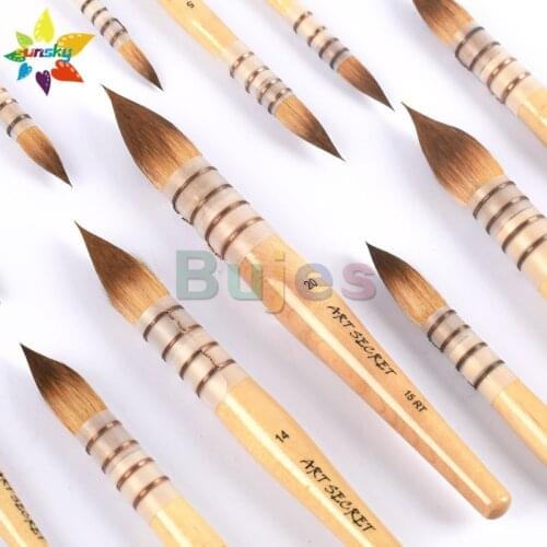 Original Artsecret 15 RT Nylon watercolor brush Art Hand painted brush Professional round head Yellow white Mop brush