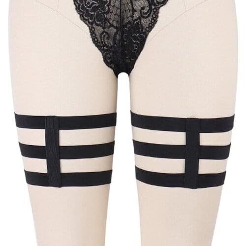 Fetish Gothic Leg Garter Stocking Belt Bondage Cage Pole Dance Bondage Harness Rave Burlesque Body Harness Harajuku Garters