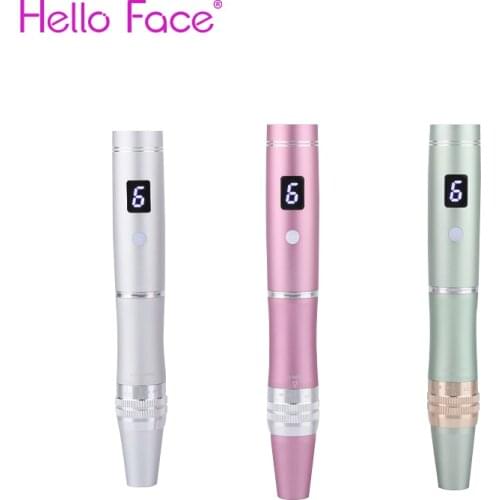 HELLO FACE Derma Pen Q7 Wireless Skin Needling Pen For Face Skin Hair Growth Skin Care Kit 6 Speed LCD Display Beauty Pen