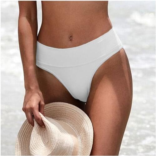 Sexy Swimwear Women High Waist Vintage Bikini Panties Bottom Female V Cheeky Swimsuit Briefs Beachwear Bathing Suit