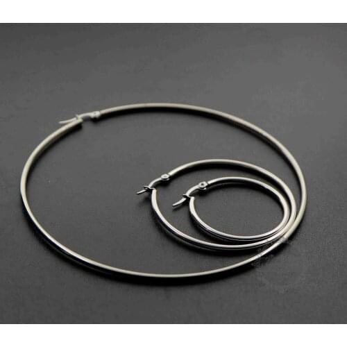 30-100MM Stainless Steel 2MM Wire Round Loop Shape Earrings Hoop DIY Earrings Supplies Findings 1702172