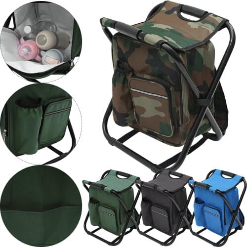 2 In1 Folding Fishing Chair Bag Camping Fishing Chair Sturdy Comfortable Stool Portable Backpack Seat Bag Economy Fishing Chair