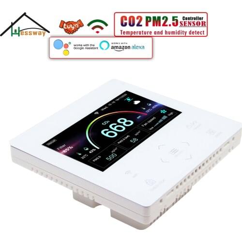 HESSWAY WIFI Intelligent Air Quality Module CO2 PM2.5 Sensor for Humidity Temperature Monitor RS485 MODBUS Option 0-10V ,PWM Fan