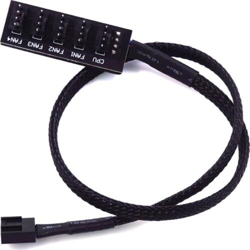 SSKYEE Fan Hub One Point Five Pwm Computer Case Fan Hub HUB Bag Nylon Net 4Pin Temperature Control One Drag Five Total Length 40