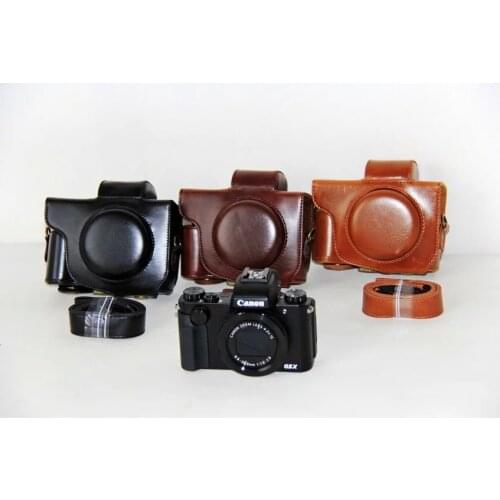 Top Quality Case For Canon G5X PU Leather Cover Camera Bag Pouch With Shoulder Strap