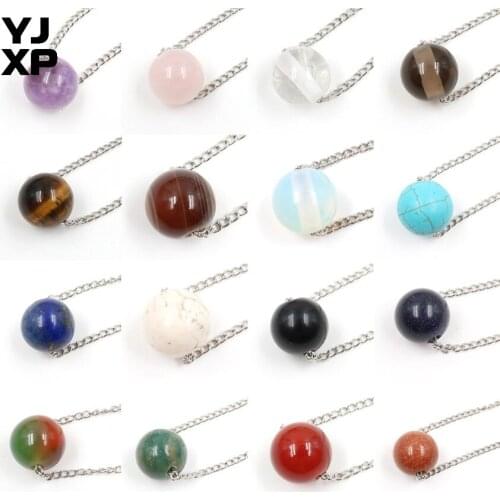 YJXP 1 Pcs Long Sweater Chain Pendant Necklace Natural Amethysts Rose Quartzs Rock Crystal Opal Beads for Women Charms Jewelry
