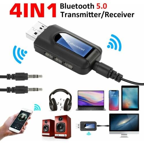 2-in-1 Universal BluetoothV5.0 EDR Audio Adapter USB Transmitter and Receiver With LCD Digital Screen Great Sound Quality