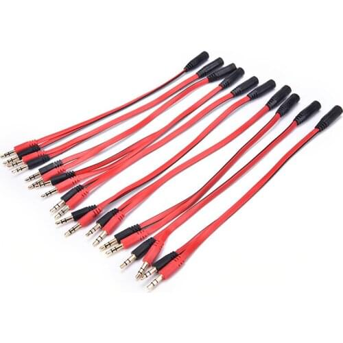 3.5mm Female To 2 Male AUX Audio Mic Splitter Cable Earphone Headphone Adapter