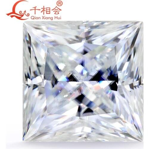 5-15mm DF GH IJ color white square shape diamond cut Sic material moissanites loose gem stone qianxianghui