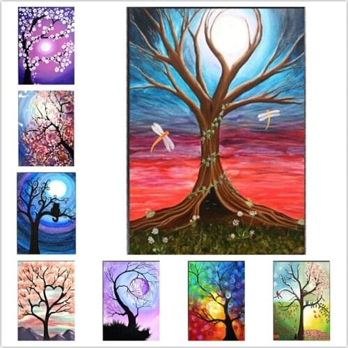 5D Diamond Painting Full Square Round Diamond Embroidery Diamond Mosaic abstract flower tree Pictures Of Rhinestones WG815