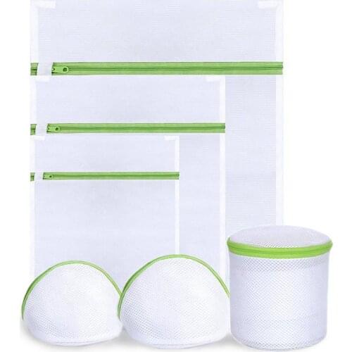 6pcs/set Laundry Bag Drawstring Bra Underwear Products Laundry Bags Useful Mesh Net Bra Wash Bag Zipper Laundry Bag