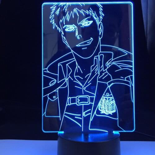 Anime Attack on Titan 3d Lamp Jean Kirstein Light for Bedroom Decoration Kids Gift Attack on Titan LED Night Light Jean Kirstein