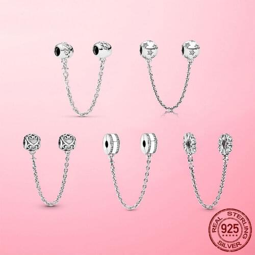 2021 New Beads 925 Sterling Silver Musical Note Beads Safety Chain Charm Fit Original Pandora Bracelet DIY Fashion Fine Jewelry