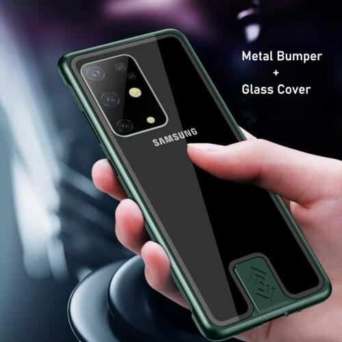 Case For Samsung Galaxy S20 S10 Plus Ultra Metal Bumper Pull Tempered Glass Highly Shockproof Cover For Note 10 Plus Pro Case