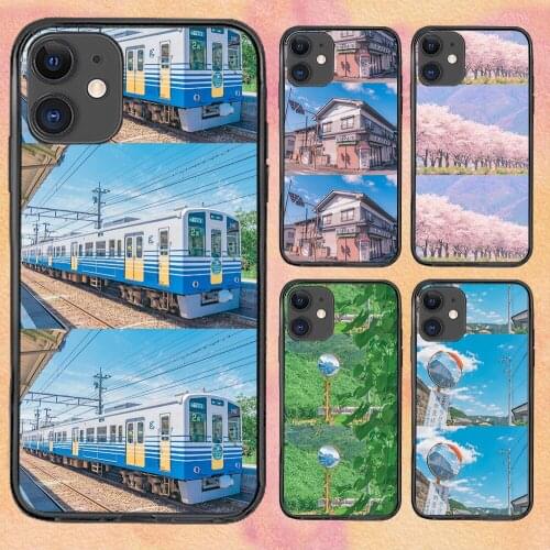 Seeing Green Japanism For iPhone 11 Case 6 Mini Pro XS Max X XR 11 8 Plus Luxur Soft TPU Airbag Cover 12Pro 11Pro 12Mini