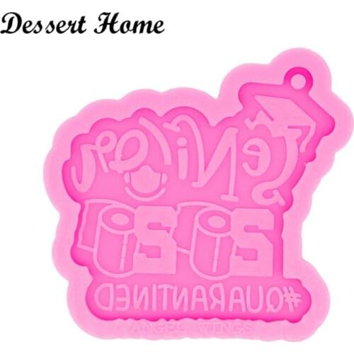 DY0521 Glossy Resin SENIORS Quarantine Molds, Mold for Keychain ,Silicone Molds DIY Epoxy Jewellery Making, Clay Molds