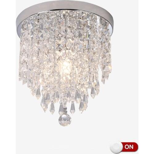 25cm Chrome Crystal Chandelier Led Ceiling Lamp Lustre For Bedroom Hallway Living Room Kitchen lights Chandeliers Home Decor