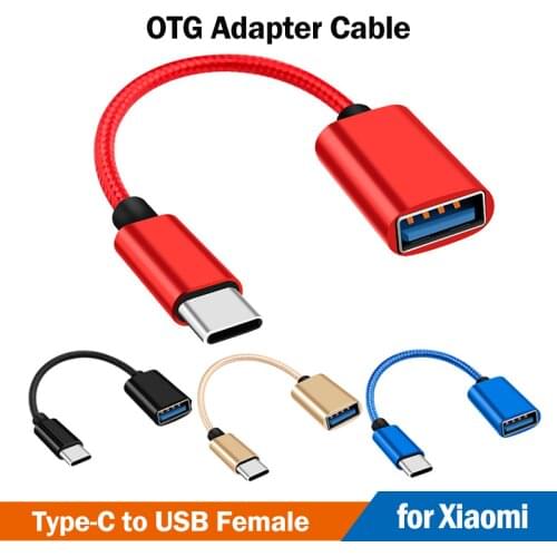 USB to Type-C OTG Adapter Cable for Xiaomi Mi 6 8 9 10 11 9T 10T Pro Lite SE Poco M2 M3 X2 X3 NFC F1 F2 Pro USB C OTG Converter