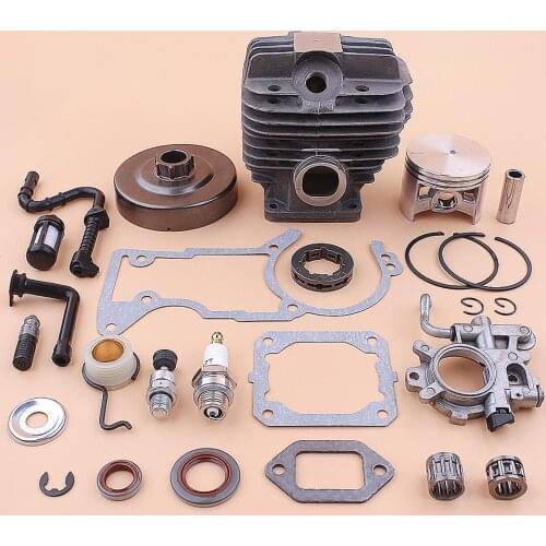 52mm Cylinder Piston Clutch Sprocket Drum Kit For Stihl MS440 044 Oil Pump Worm Gear Fuel Filter Line Seal Bearing Gakset Set