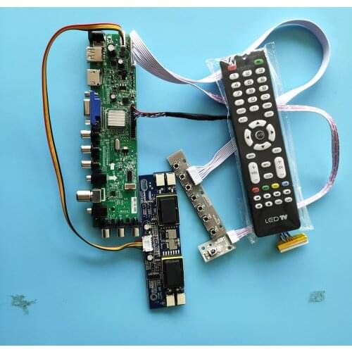 Kit for LTM190EX-L05 TV Controller board DVB-T2 DVB-T Digital USB AV 30pin LCD Panel 4 CCFL HDMI VGA 1280X1024 19" remote