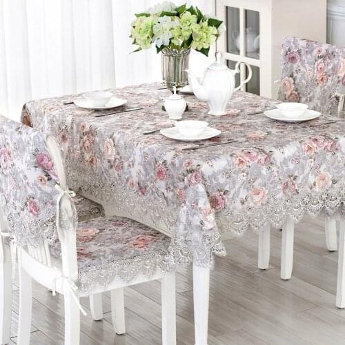 Lace Fabric Tablecloth Coffee Table Cloth Chair Cover Chair Mat Set European Countryside Table Runner Table Mat