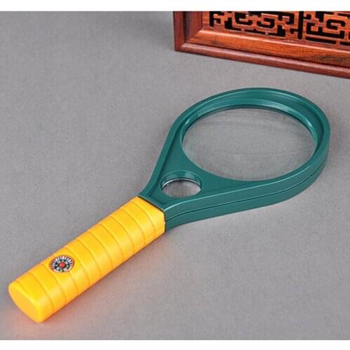 Free Post 5X, 10X Straight Hand-hold Loupe Reading Glasses Newspaper Magnifier for Old Man Children Educational Magnifying Glass