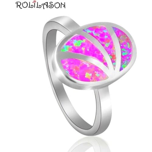 Fashion Opal rings Fina Jewelry Womens rings Pink Fire Opal Sterling Silver Overlay size OR792