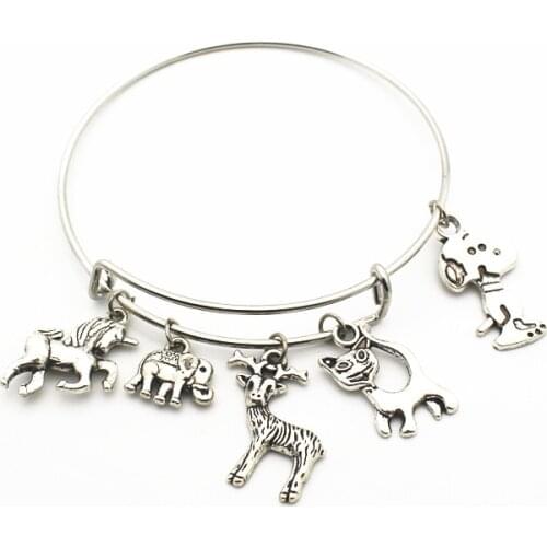 New Arrival 1pcs/lot Animals horse cat DOG deer Bracelets replaceable Bracelet adjust Bangles charms Jewelry