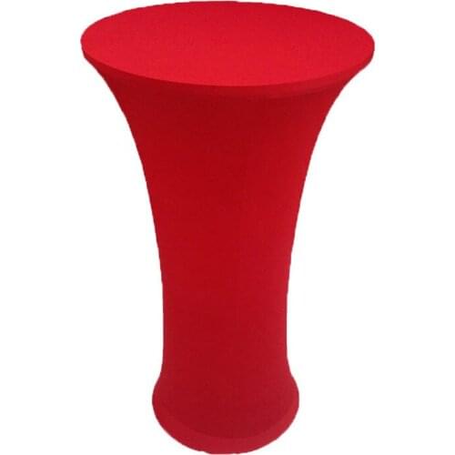 Stretch Cocktail Table Cover 60cm/80cm Candy Color Round Table Cloth Spandex Tablecloth for Wedding Party Cocktail Decor