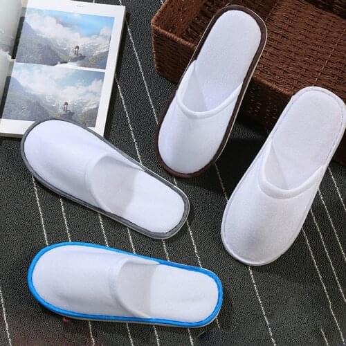 Disposable Slippers Hotel Close Toe Slides Non-slip Travel Indoor Spa Guest Slipper Light Portable Flat Breathable Shoe 2022 New