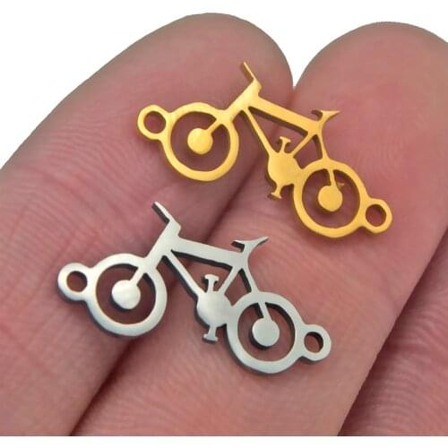 5pcs Stainless Steel Charm Necklace for Women Man Classic Bicycle Gold/Steel Color Choker Pendant Necklace Engagement Jewelry