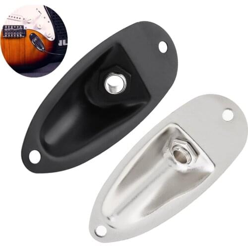 Electric Guitar Pickup Boat Style Output Jack Plate Socket Accessories for FD Strat Electric Guitars Silver / Black Optional