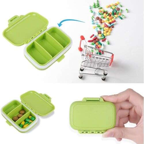 1pc Portabl 3 Grids Portable Pill Box Medicine Jewelry Storage Holder Case Container Pill Box Storage
