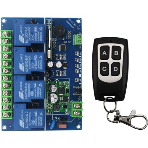 Wide voltage 12V 24V 36V 48V 4CH 30A RF Wireless Remote Control Relay Switch Security System Garage Doors Electric Doors(04G)
