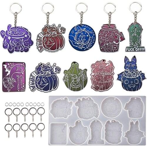 DIY Epoxy Resin Crystal Epoxy Halloween Pumpkin Skull Candy Silicone Mold Jewelry Molds Jewelry Accessories