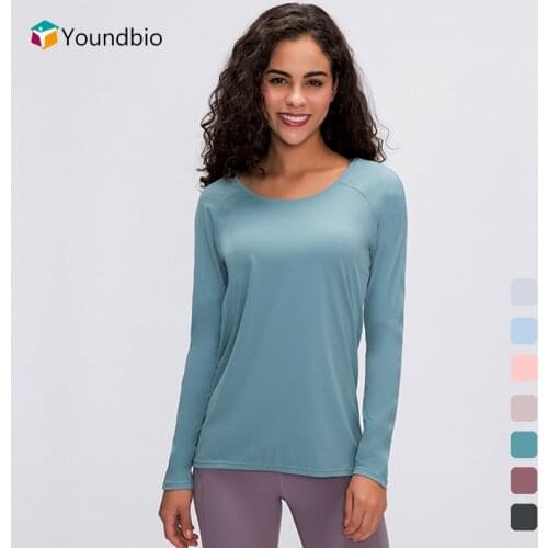 YOUNDBIO 2021 Long Sleeve Yoga Shirts Women Basic Sport Top Jogging Fitness Slim Blouses Female Workout Tops Home Autumn T-shirt