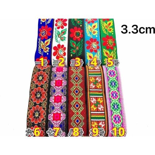 3.3cm ethnic style folk style nation style jacquard ribbon,jacquard webbing,garment ribbon,shoes ribbon,bag ribbon,QC210531b
