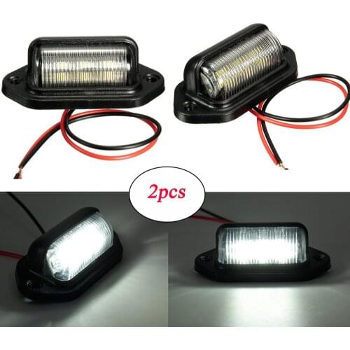 2Pcs 6LED 12V License Plate Light Number Truck License Plate Light Lamp Bulbs for Boat Motorcycle Auto Aircraft RV Truck Trailer