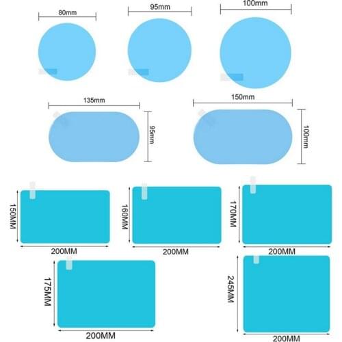 2Pcs/set Car Waterproof Film Anti Fog Sticker for Car Rearview Mirror Rainproof Clear Film Anti-glare Safe Driving in Rainy Days