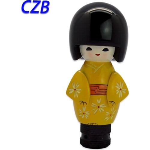 2021 Universal Manual Interior Parts Gear Stick Knob Shift Shifter Lever Knob Yellow Kimono Dolls Marches Fast shipping