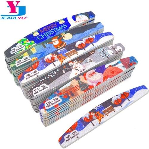 3/5/10 Pcs/Lot Christmas File Nails Accessories Professional Manicure Tools Lime A Ongle 80/100/180/240 Polisher Block Nail File